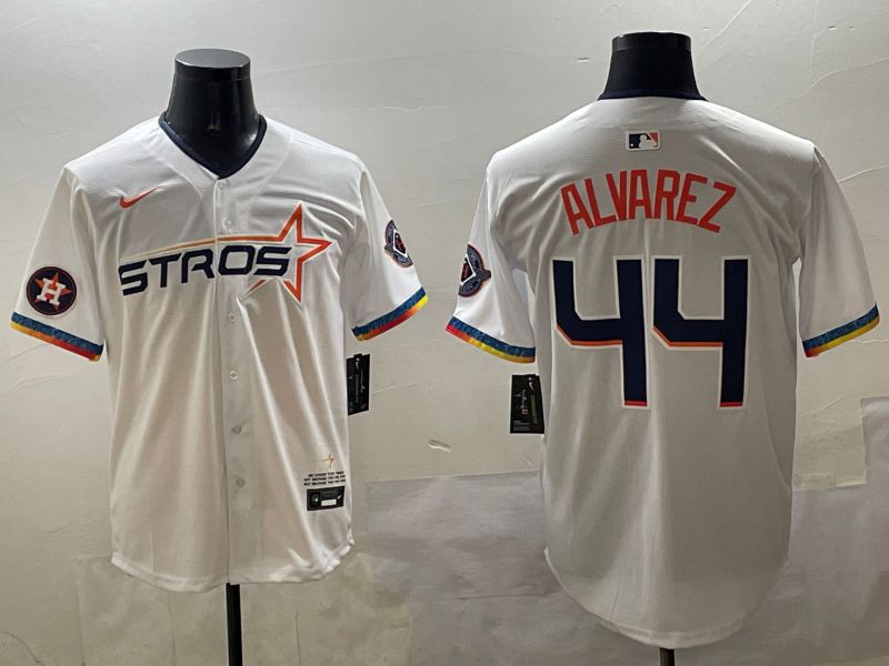 Men Houston Astros #44 Alvarez White Fourth generation Joint Name 2025 Nike MLB Jersey style 4